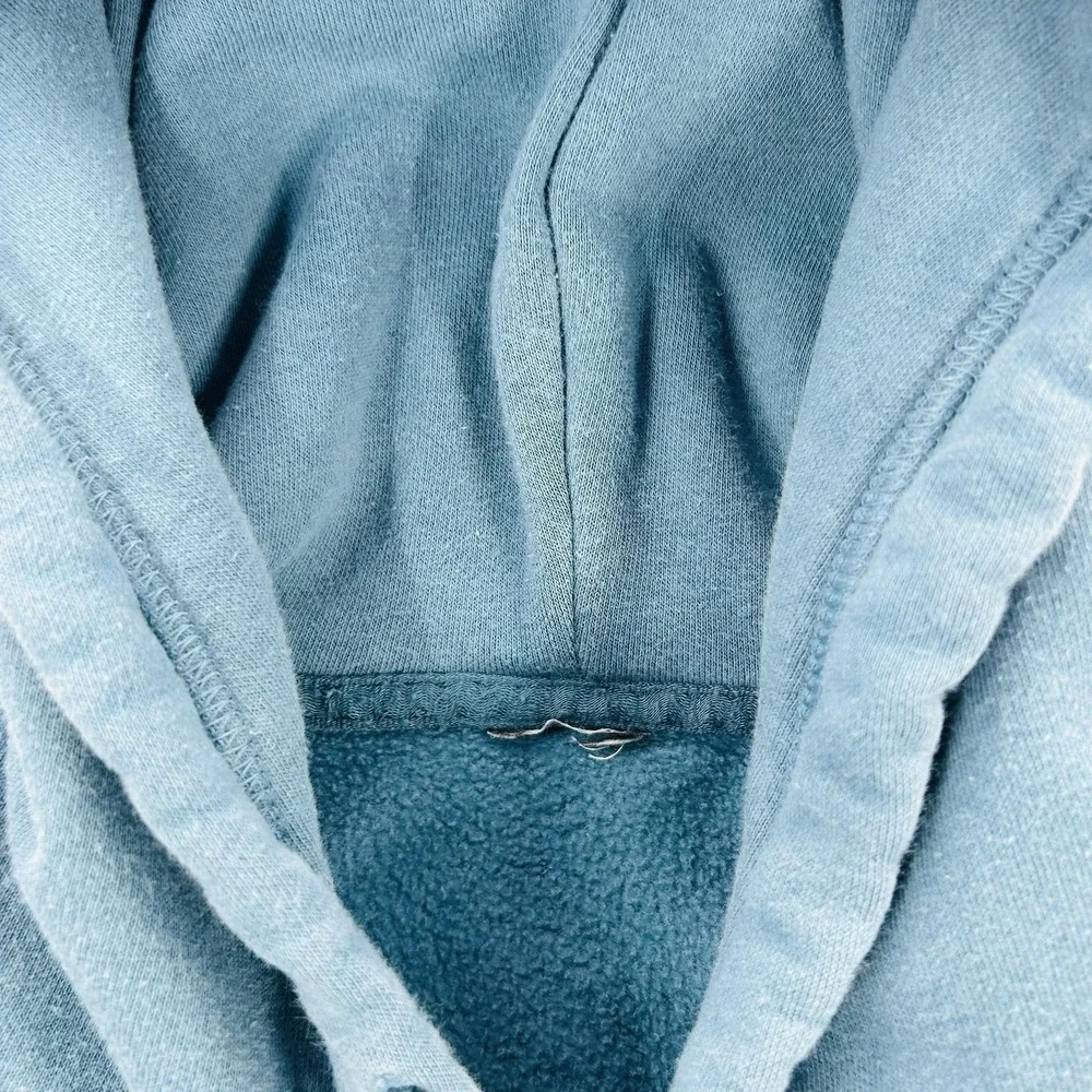 The North Face Hoodie Mens Large Blue Never Stop Exploring Pullover Fleece Logo